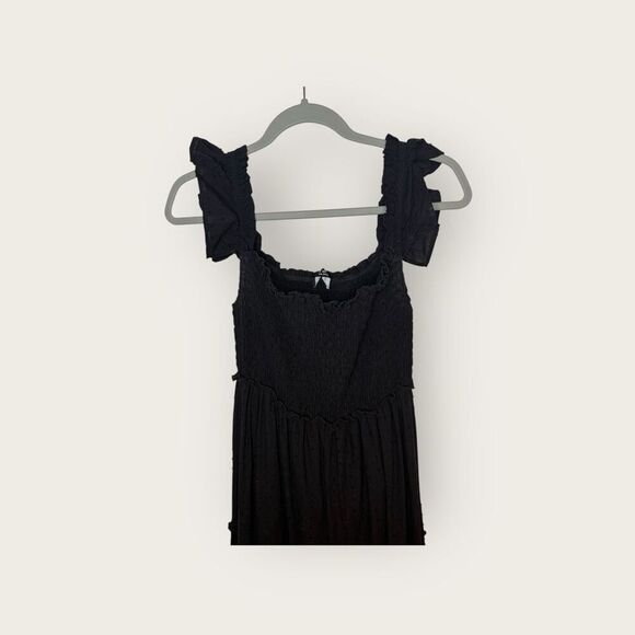 Pietro Brunelli Chloe Ruffle Sleeve Smocked Maternity Dress Black Size Small - Picture 9 of 11